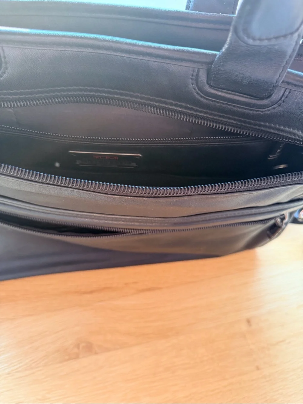 Tumi Alpha 2 Briefcase, Black Leather